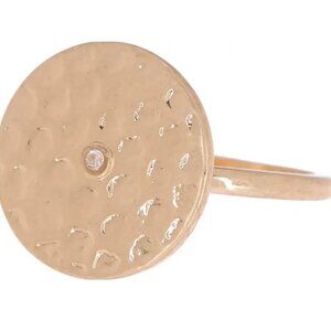Nordstrom Hammered Coin Ring New With Tags Gold Tone Size 7 Melrose Market‎ NWT